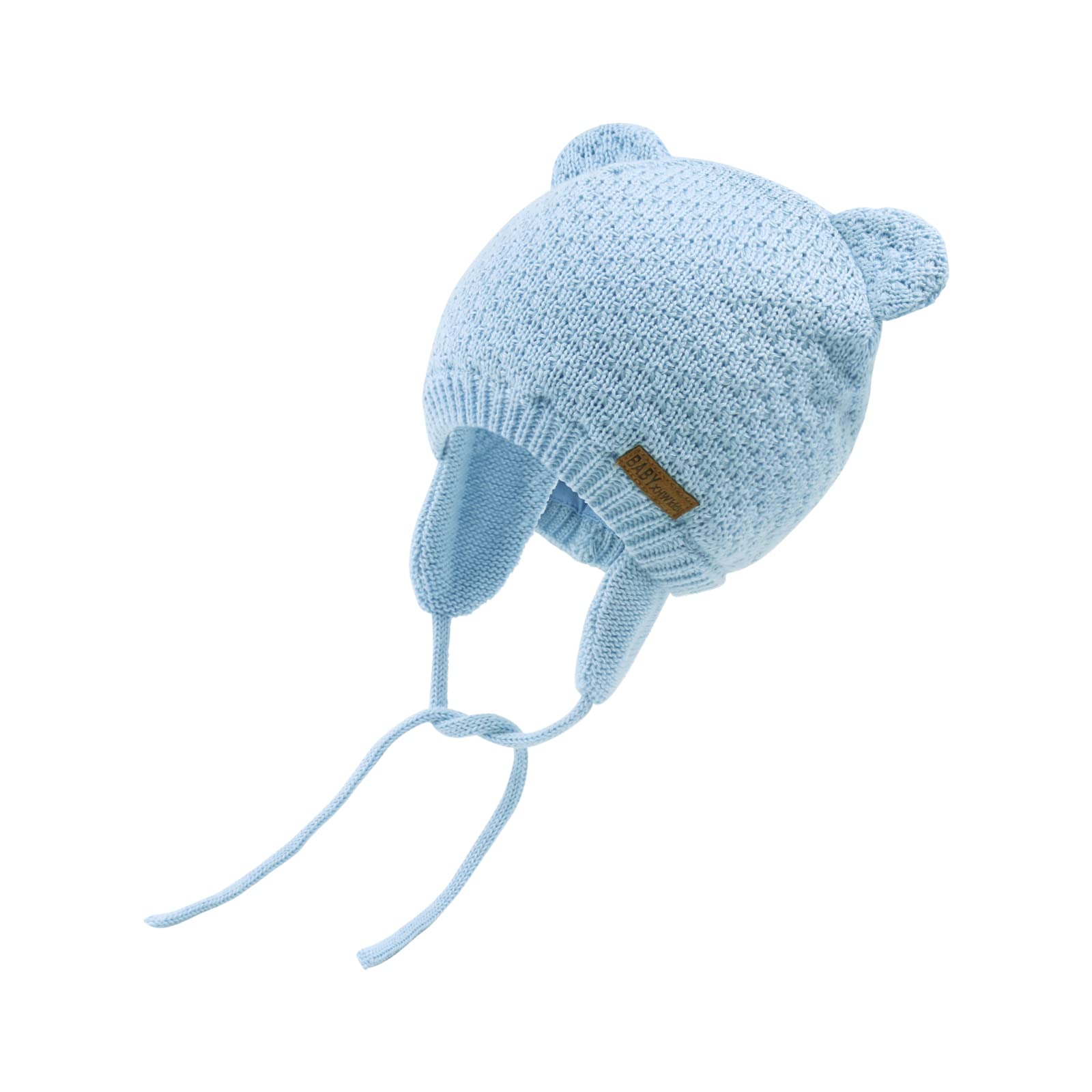XIAOHAWANG Baby Bear Earflap Beanie - Warm Winter Hat for Toddlers & Infants - Soft Knit Cute Animal Hat for Boys Girls - Perfect for Fall Winter Outdoor Play & Photoshoots