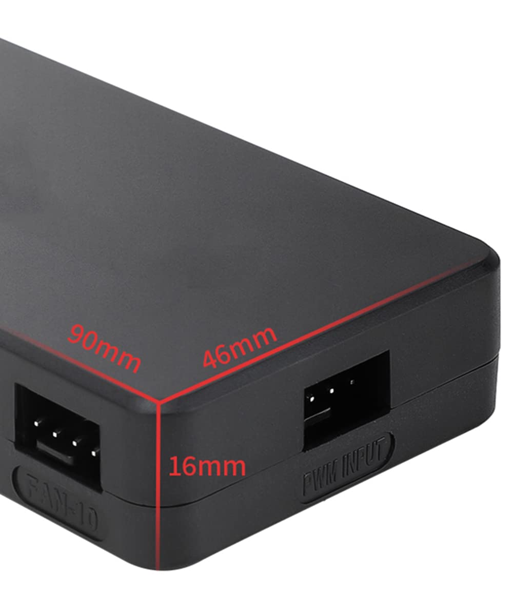 PWM Fan Hub PC Case Fan Controller 4 Pin - Supports 10 Computer CPU Fans Splitter with PWM Control for Gaming PC, Workstation & Server Cooling Systems
