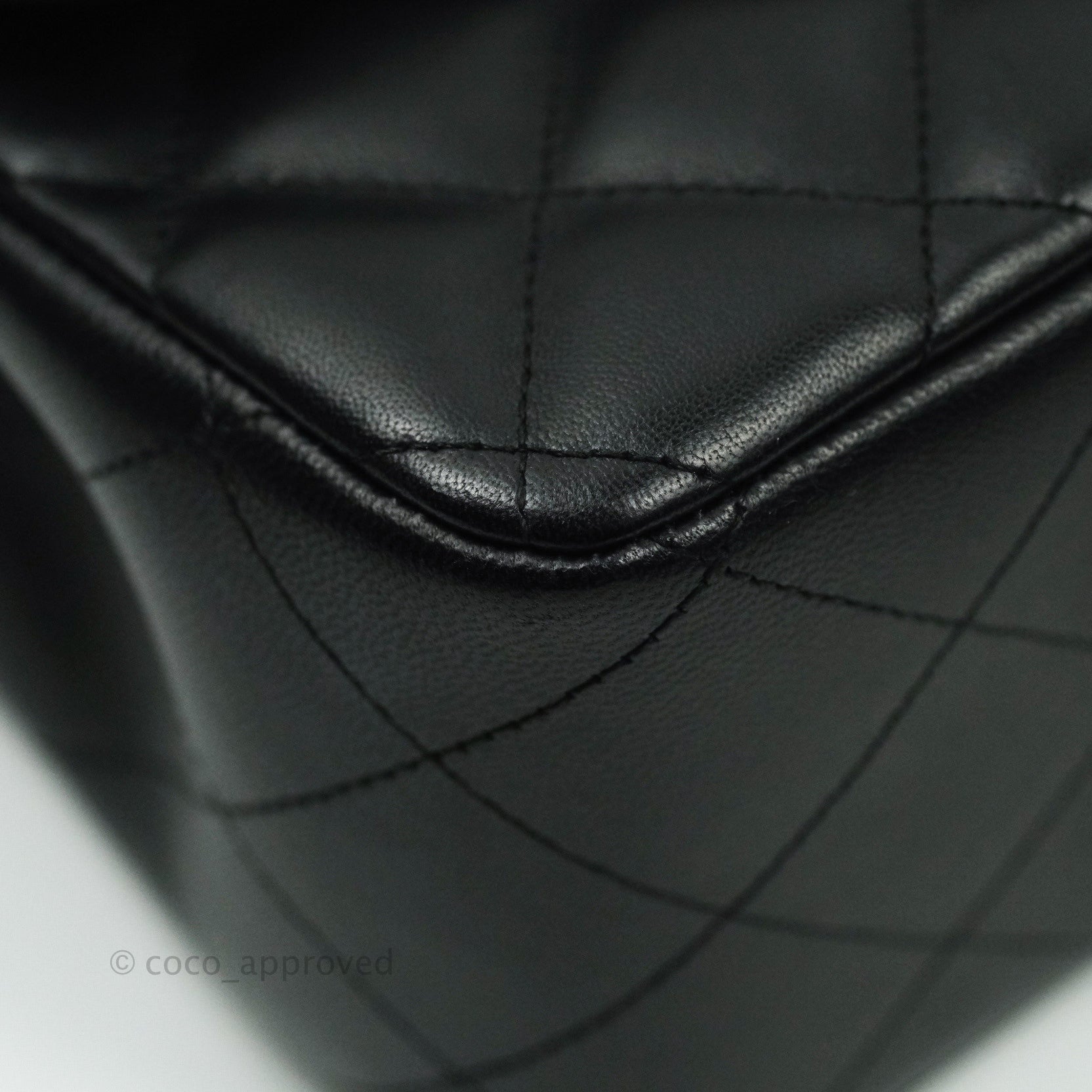 Chanel Classic Jumbo Double Flap Bag Black Lambskin Leather with Silver Hardware - Luxury Designer Handbag for Women, Perfect for Evening Events & Special Occasions
