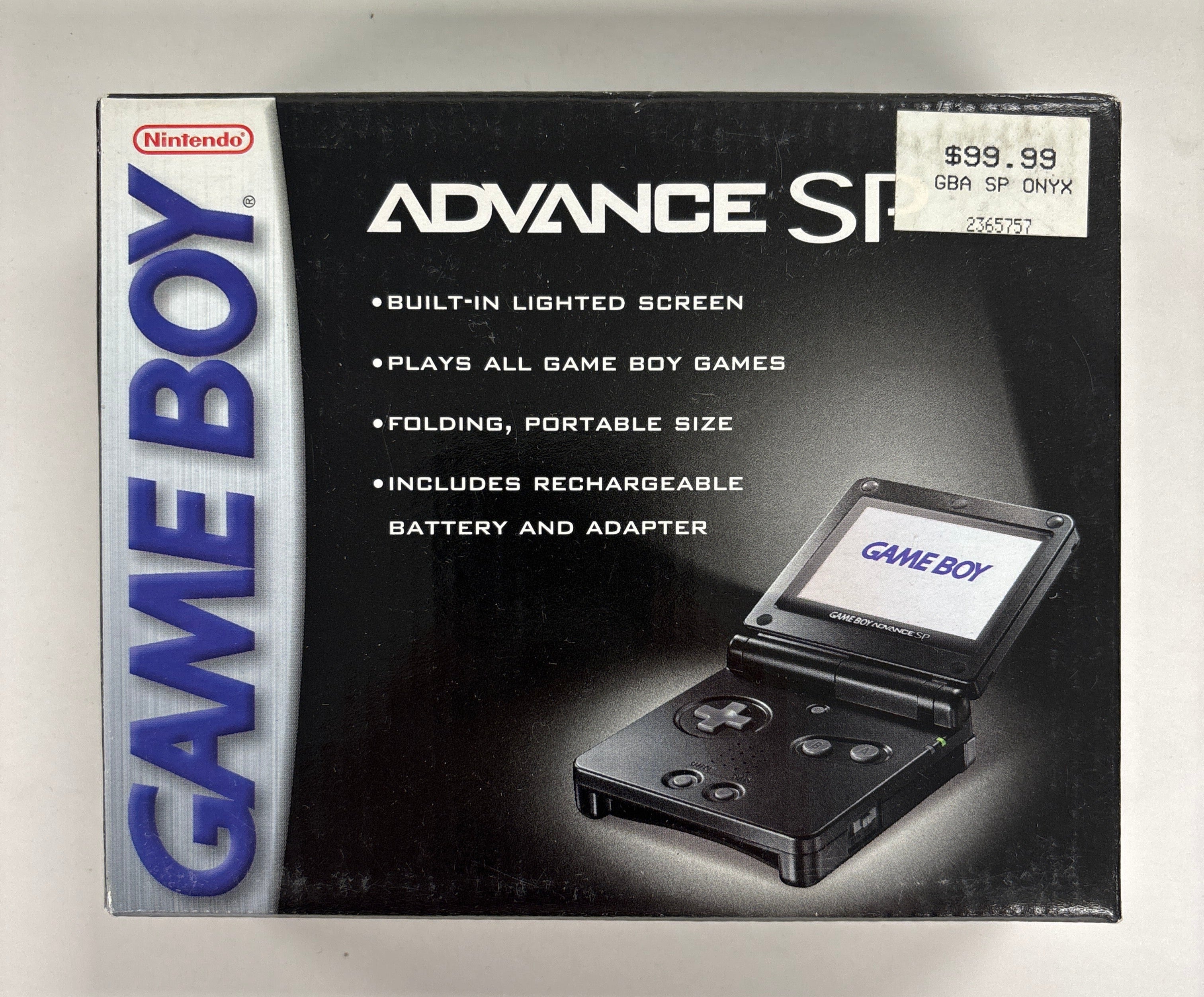 Original Nintendo Game Boy Advance SP Onyx Black - Box Only (No Handheld or Manuals) - Perfect for Collectors & Retro Gaming Display