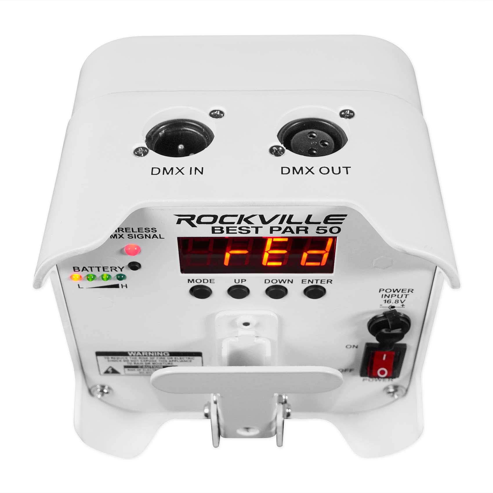 Rockville PAR 50 RGBWA+UV Wireless DMX Rechargeable LED Stage Lights (2-Pack) with Carrying Bag - Perfect for DJ Shows, Concerts, and Live Performances