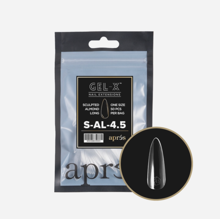 Apres Gel X Refill Tips 2.0 - 50pcs Long Almond Shaped Nail Tips for Professional Salon & DIY Manicure - Perfect for Gel Extensions & Nail Art