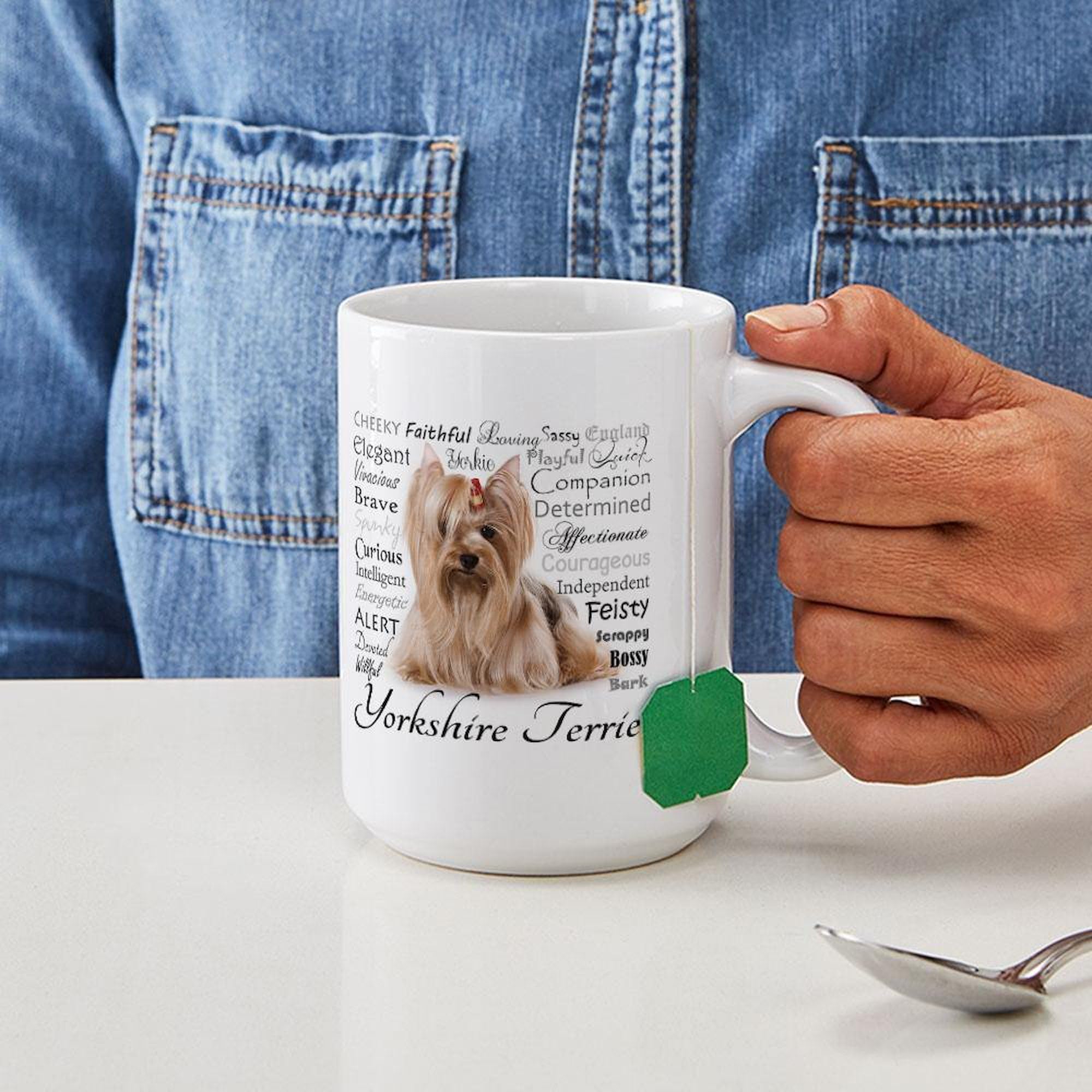 Yorkie Traits 15 oz (444 ml) Ceramic Coffee Mug - Perfect for Dog Lovers, Tea & Coffee Drinkers - Ideal for Home, Office, or Gift Giving