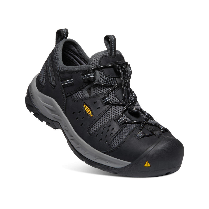 Men's Atlanta Cool II Steel Toe Work Boots - Black/Dark Shadow - Comfortable & Durable Safety Shoes for Construction, Warehouse & Outdoor Work