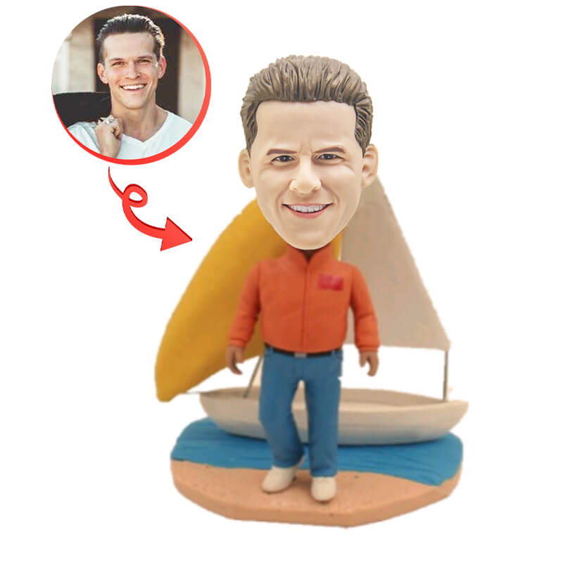 Custom Bobblehead - Personalized Boat on The River Figurine | Unique Gift for Boating Enthusiasts & Home Decor | Perfect for Anniversaries, Birthdays & Office Desk