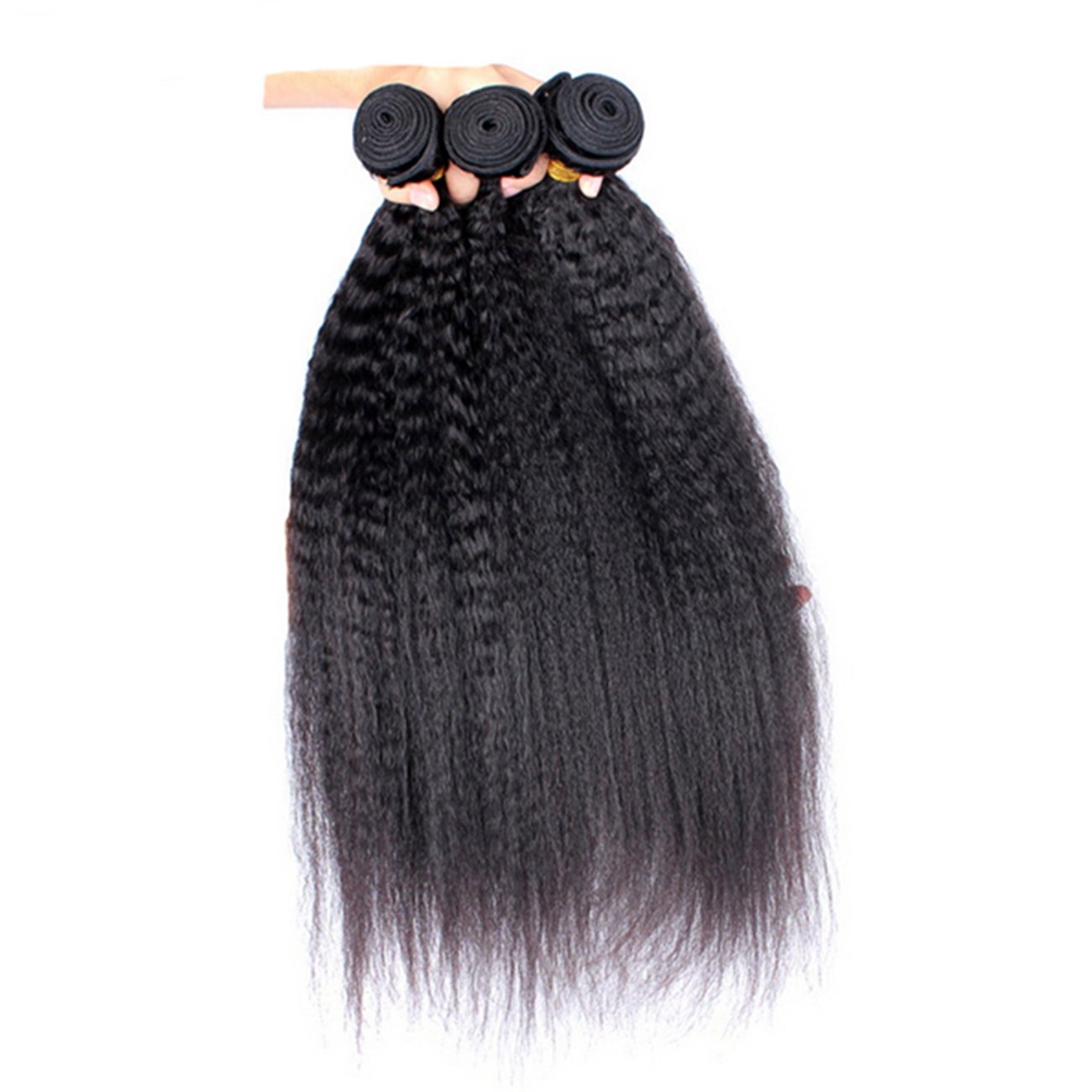 8A Mongolian Kinky Straight Hair Wefts - 3Pcs/Lot 100% Unprocessed Human Hair Extensions - Italian Coarse Yaki Virgin Hair Bundles 10-30