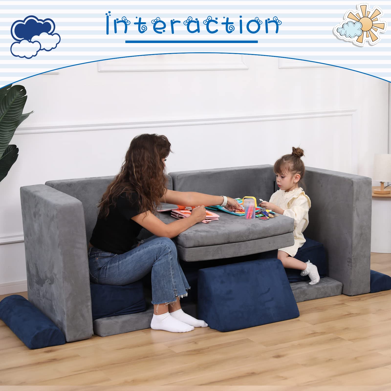 **Kids Play Couch - Soft Foam Sofa for Toddlers to Teens | Indoor & Outdoor Imaginative Play Furniture | Perfect for Bedroom, Playroom & Backyard Fun**