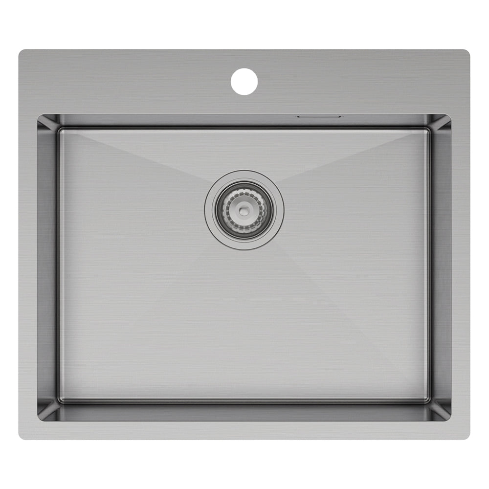 Fienza 50L Square Laundry Utility Sink with Overflow - Heavy Duty Stainless Steel Basin for Laundry Room, Garage, Workshop & Outdoor Use