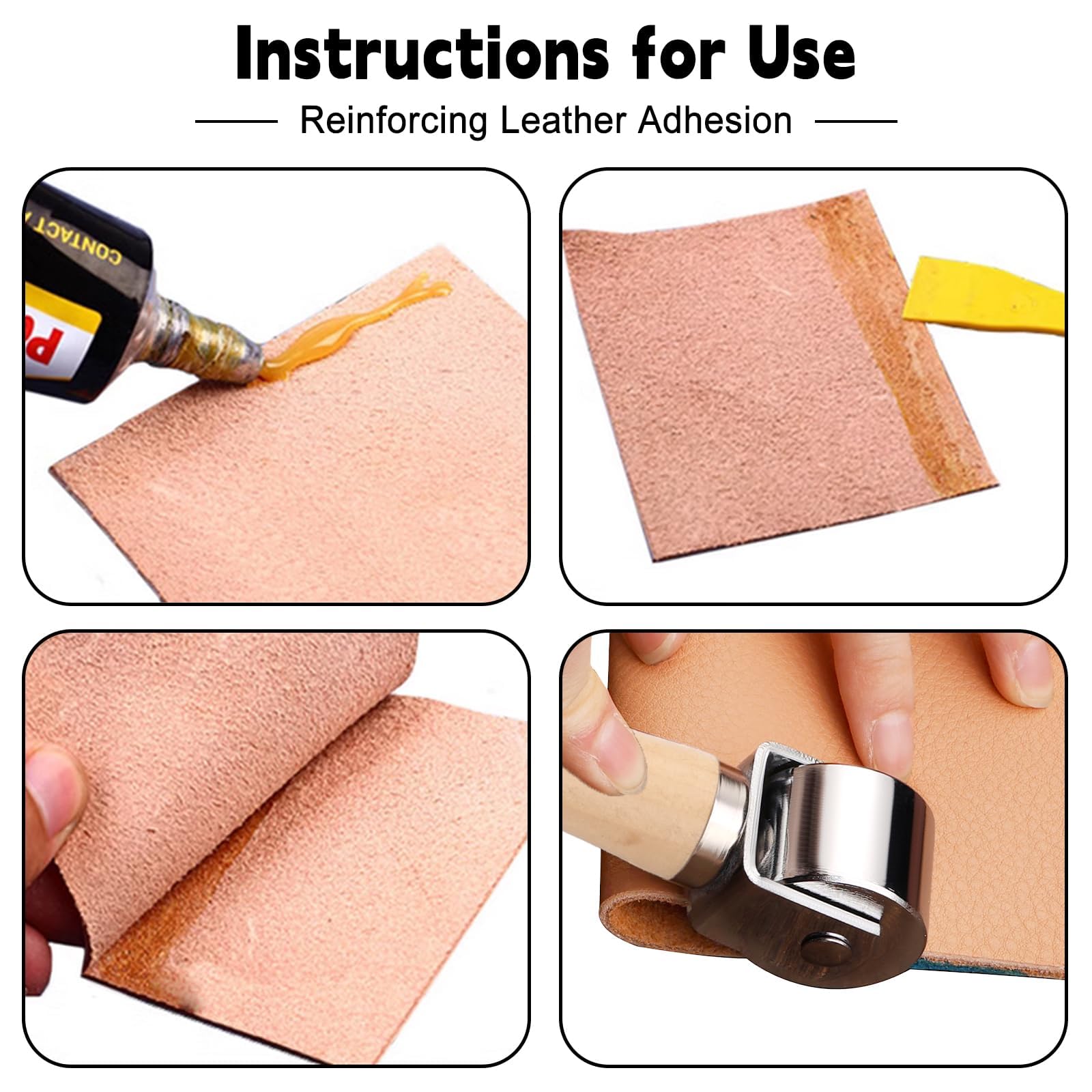 Mnuizu 26mm Leather Press Edge Roller with Wooden Handle, Leather Edge Creaser & Seam Roller for Leather Crafting, Leather Laminating Tool - Perfect for DIY Leather Projects, Bags, Wallets & Belts