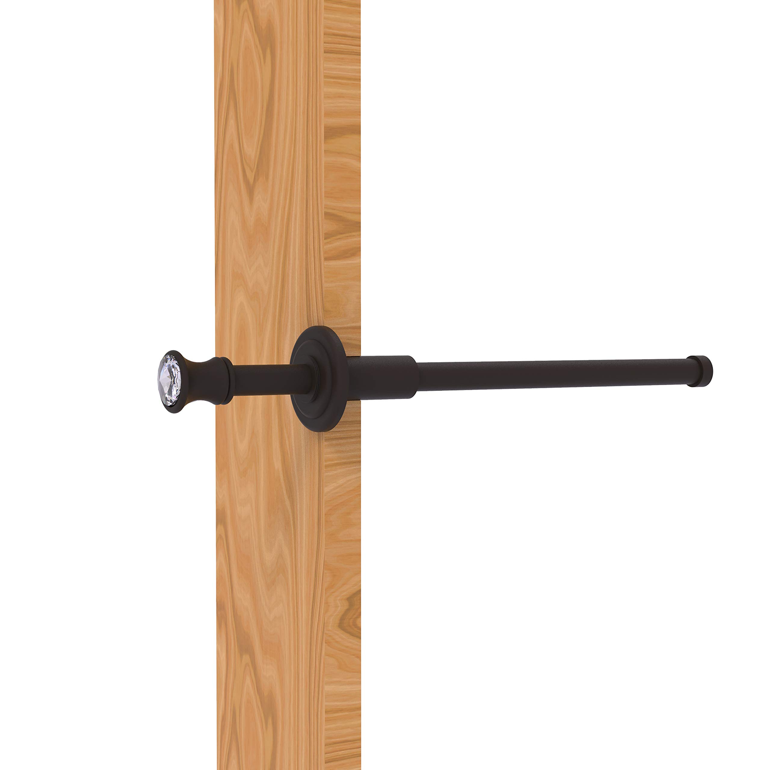 Allied Brass Carolina Crystal Collection Retractable Pullout Garment Rod - Oil Rubbed Bronze Finish | Extendable Closet Organizer for Bedroom, Walk-in Closet & Laundry Room Storage