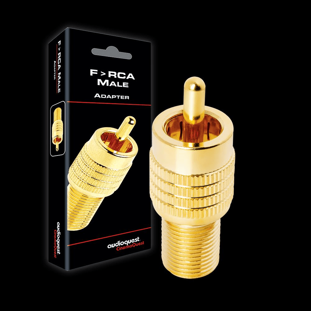 AudioQuest F to RCA Adapter - High-Quality Coaxial Digital Audio Cable for Home Theater & Stereo Systems - Perfect for Connecting DVD Players, TVs, and Audio Receivers