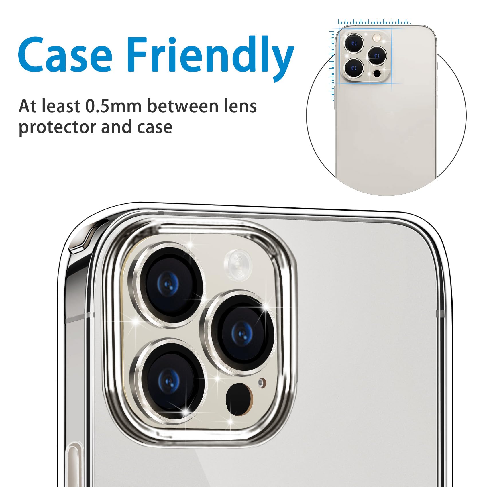 Premium Tempered Glass Camera Lens Protector for iPhone 15 Pro & Pro Max - Anti-Scratch, Full Coverage, Case-Friendly (Natural Titanium) | Perfect for Travel, Outdoor Adventures & Daily Protection