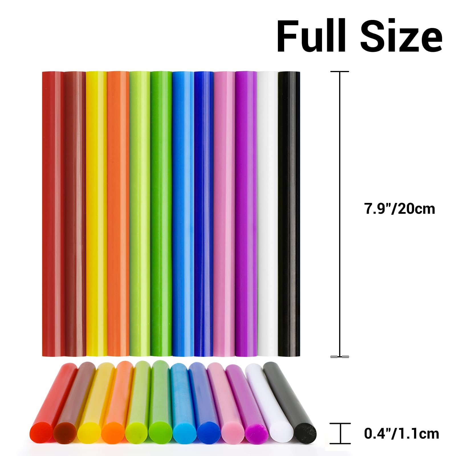 ENPOINT 36-Pack Colored Hot Glue Sticks - 8