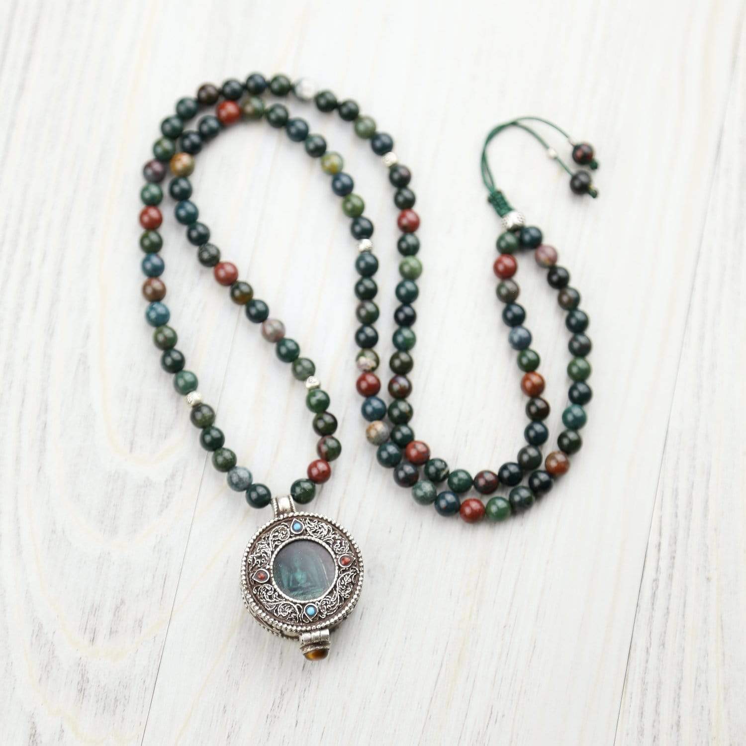 Authentic Amitabha Tibetan Gau Mala Buddhist Prayer Beads - 108 Count Meditation Necklace for Spiritual Practice, Yoga & Mindfulness
