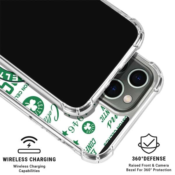 Official NBA Boston Celtics Historic Blast Clear Phone Case for iPhone 15 Pro - Slim Protective Cover with Scratch-Resistant Design - Perfect for Basketball Fans, Game Days & Celtics Supporters