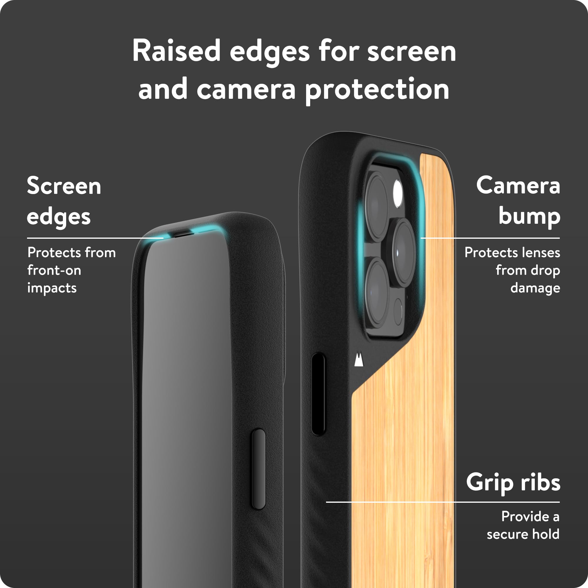 Mous Limitless 5.0 MagSafe Compatible Case for iPhone 15 Pro Max - Premium Bamboo Design - Shockproof & Protective Phone Cover - Perfect for Outdoor Adventures, Work & Daily Use