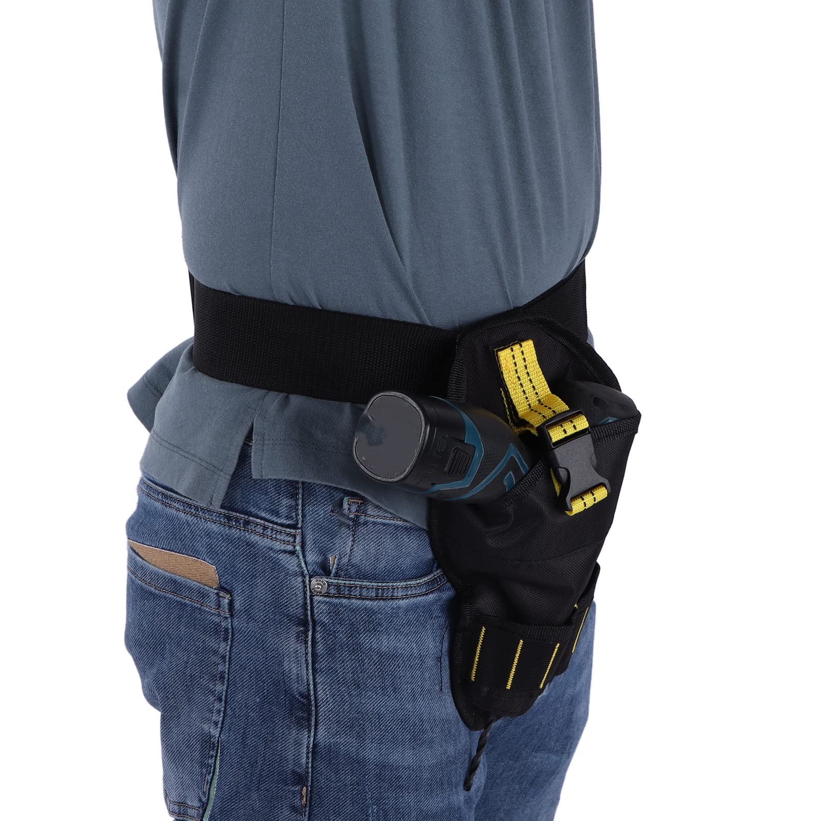 Heavy Duty Multifunctional Tool Waist Bag Belt - Oxford Cloth Drill Waist Pouch for Wrenches, Screwdrivers & Tools (Black) - Perfect for Construction, DIY & Electrician Work