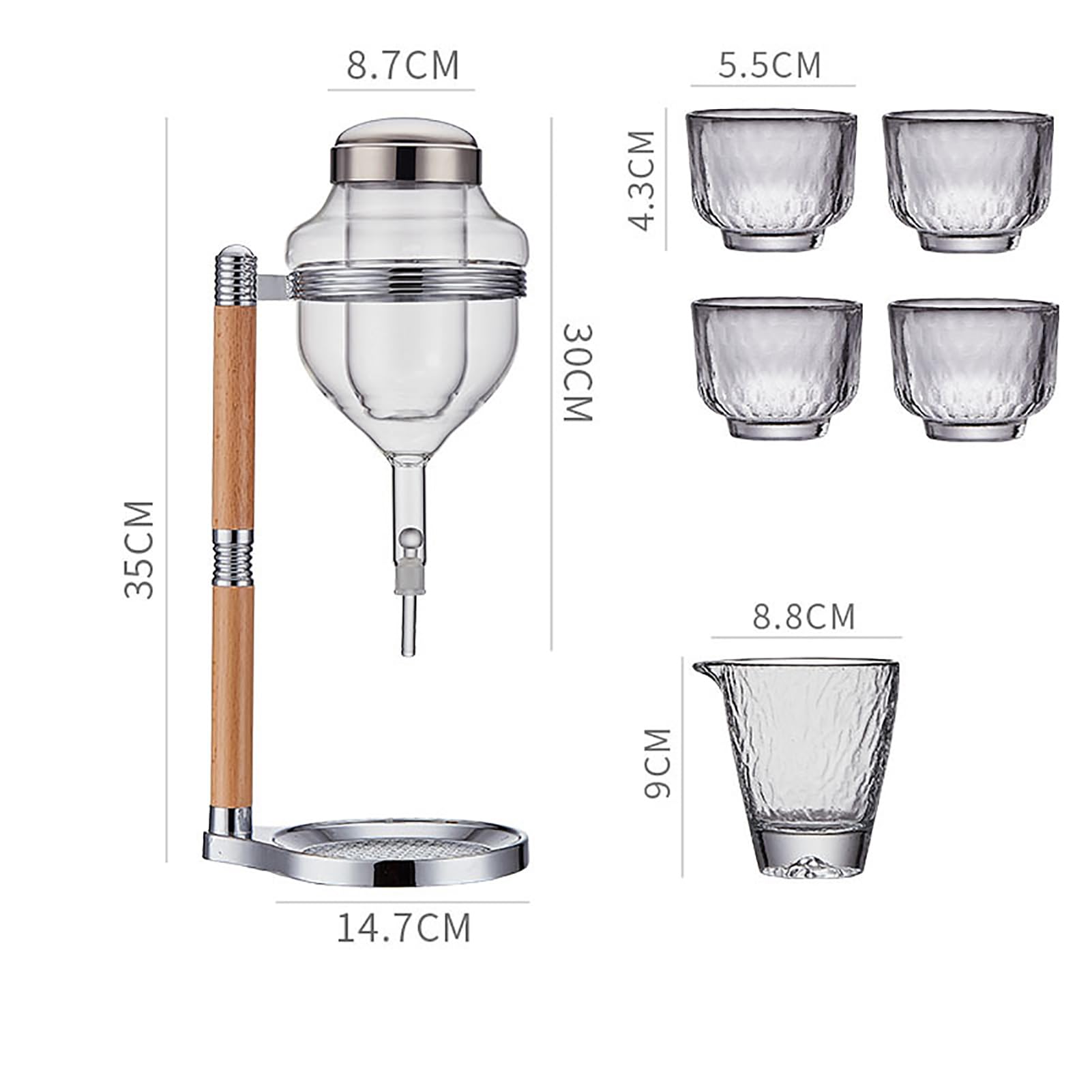 Premium Glass Sake Dispenser - Ice Cold Whiskey & Liquor Decanter for Bourbon, Wine, Vodka, Tequila - Perfect for Home Bars, Parties & Japanese Dining Experiences