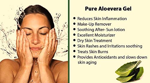 Pure Aloe Vera Gel 250g - 100% Natural Skin Care for Sunburn Relief, Moisturizing & Hair Care | Perfect for Face, Body & Scalp Hydration