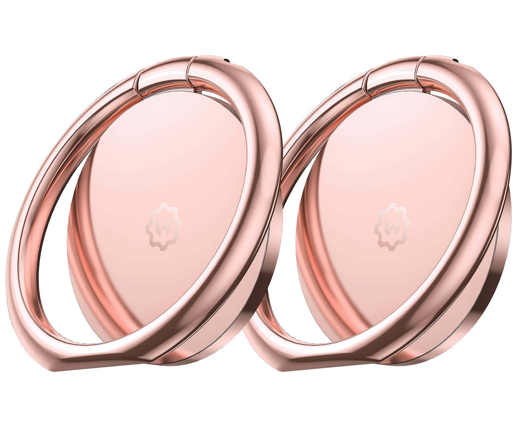 WixGear (2 Pack) Magnetic Phone Ring Holder & Kickstand - Universal Finger Grip for All Phones, Compatible with Magnetic Car Mounts - Rose Gold | Perfect for Driving, Selfies, and Hands-Free Use