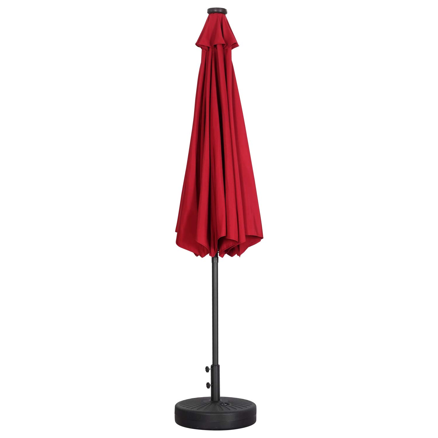 10ft Solar LED Patio Umbrella with Lights - Outdoor Cantilever Umbrella with Crank & Tilt, Waterproof Sun Shade for Garden, Pool, Deck, Backyard & Outdoor Dining