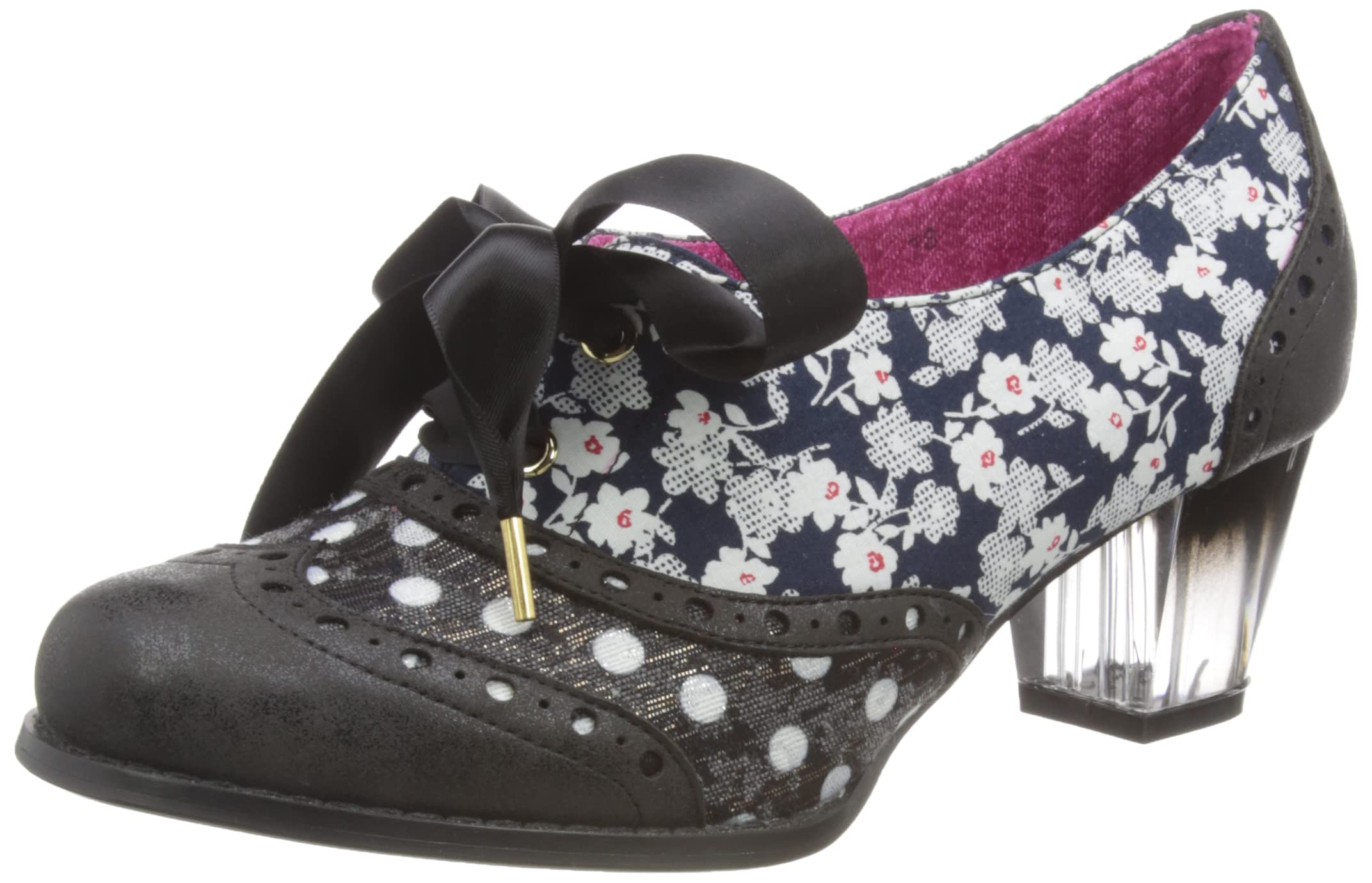 Irregular Choice Corporate Beauty Black Multi Floral Women's Shoes - Stylish & Comfortable Floral Print Pumps for Work, Office & Special Occasions