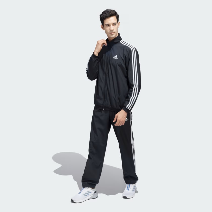 Adidas 3 Stripes Woven Cricket Tracksuit for Men - Navy Blue Athletic Jogging Suit | Gym Workout & Casual Streetwear Outfit