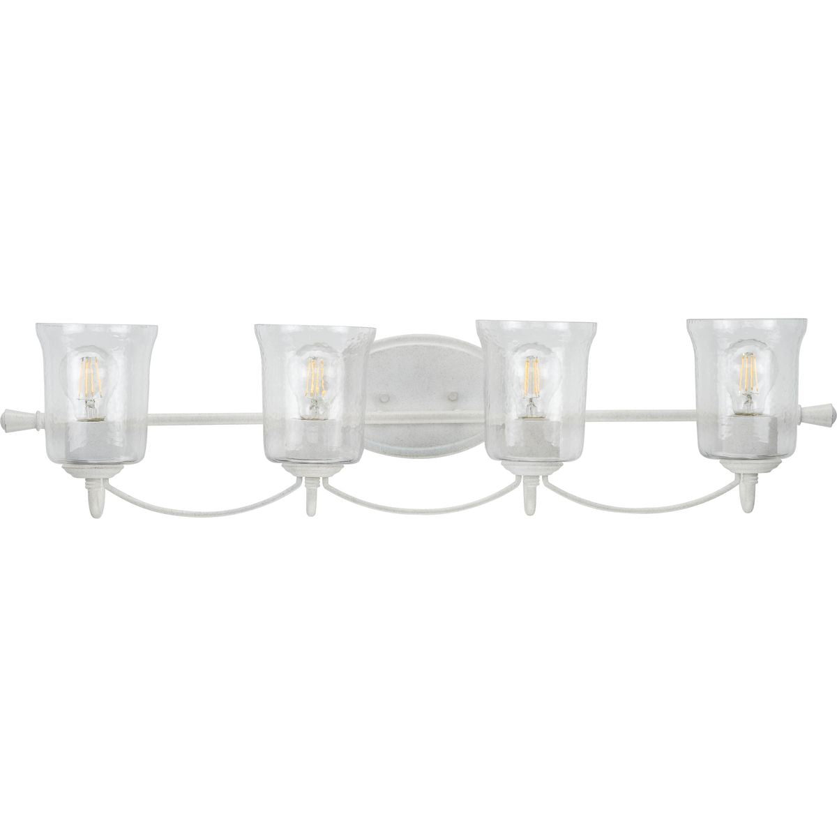 Bowman Collection 4-Light Clear Chiseled Glass Bathroom Vanity Light Fixture - Perfect for Bathroom Mirror Lighting, Powder Room & Dressing Area Illumination
