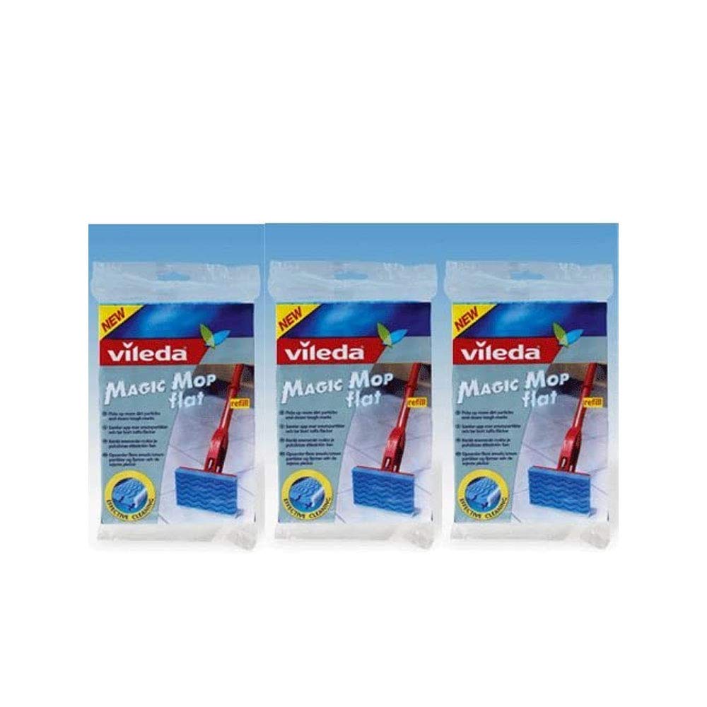 Vileda Magic Mop Flat Refill - 5 Pack (096672) | Super Absorbent Microfiber Pads for Hardwood & Tile Floors | Easy Cleaning for Kitchen, Bathroom & Living Areas