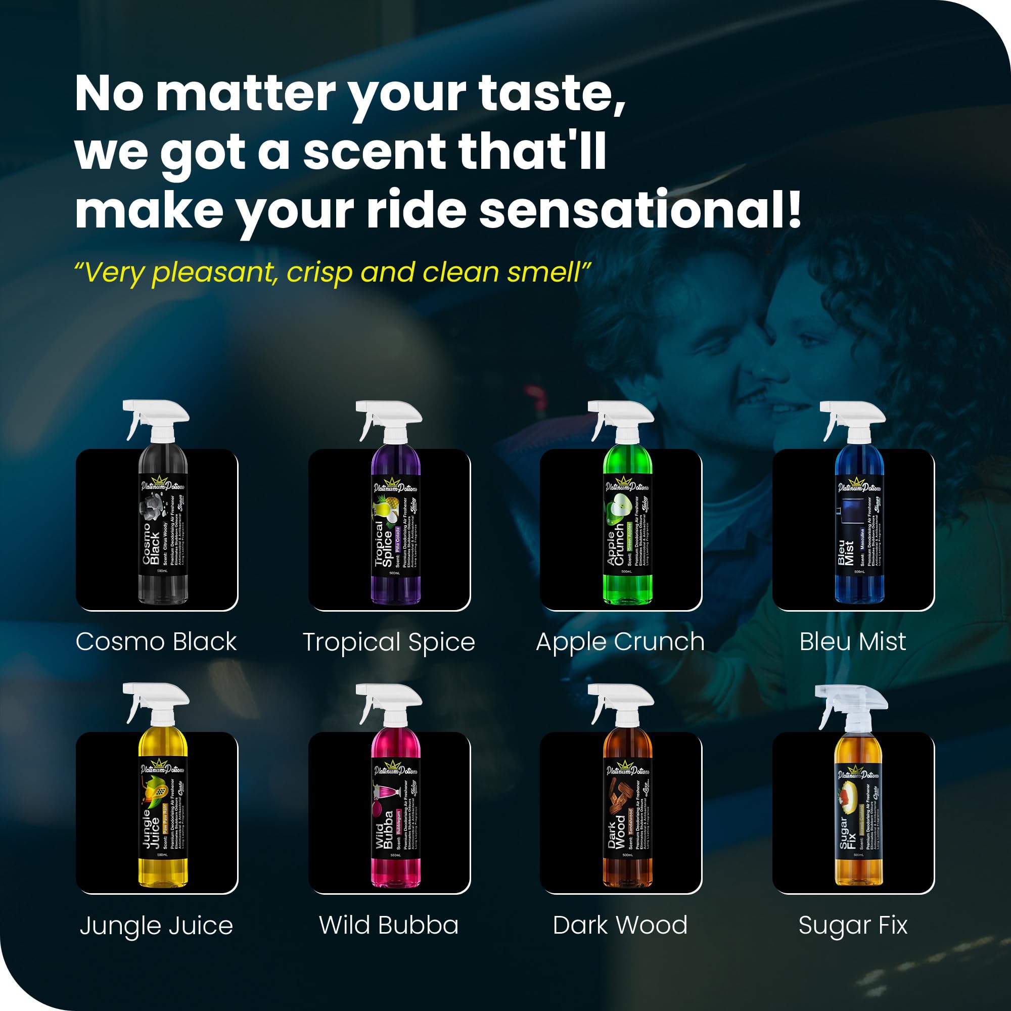 Premium Car Air Freshener Spray - 17 fl oz Mango Scent | Long-Lasting Automotive Deodorizer & Car Accessories | Ideal for Cars, Trucks & SUVs | Eliminates Odors & Freshens Air Instantly