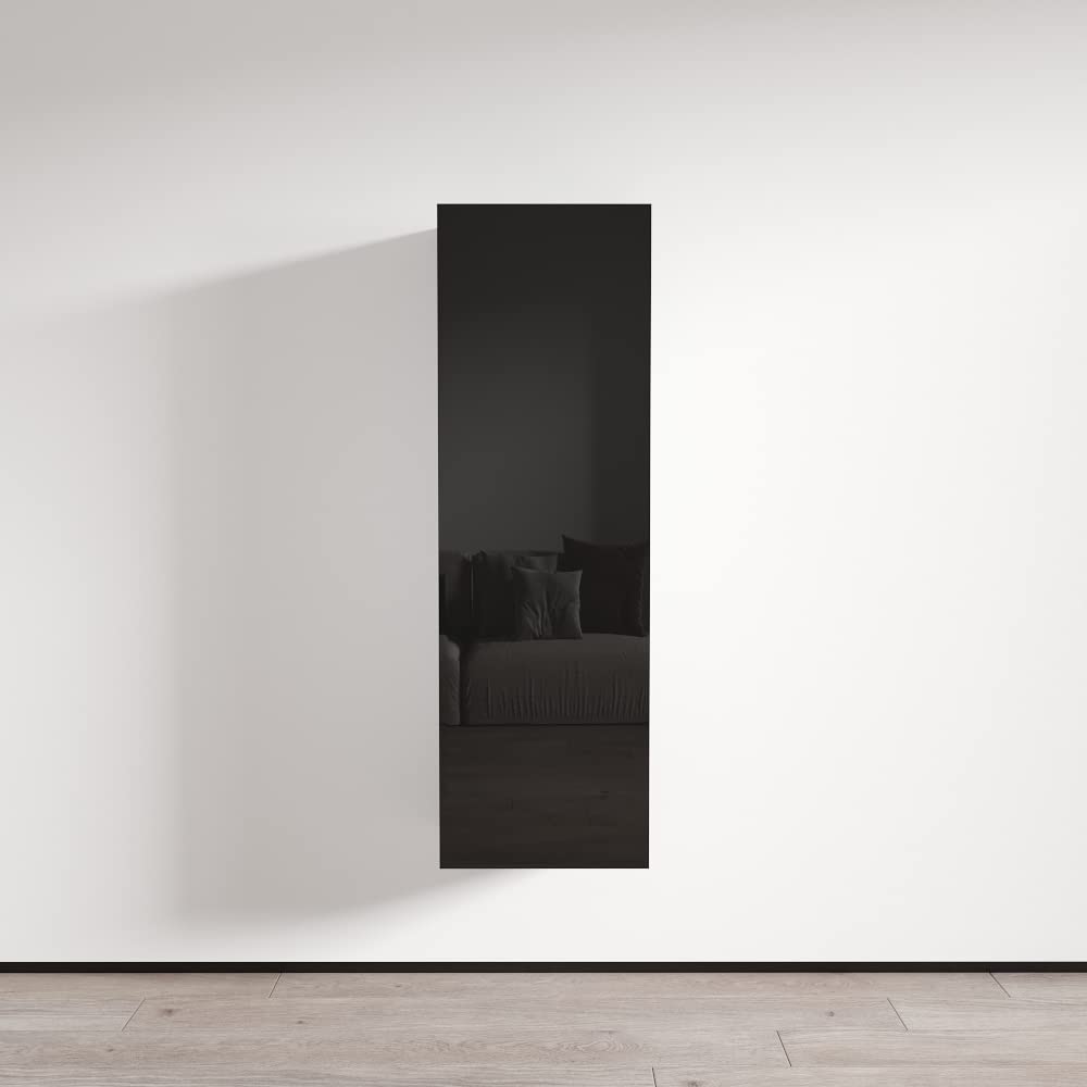 Modern Floating Wall Mounted Bookcase Cabinet - Durable Wooden Fly Modular Storage Shelf with High Gloss Finish (Black, Rectangular) - Perfect for Living Room, Bedroom & Office Organization