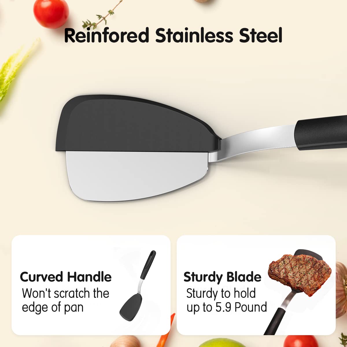 **GEEKHOM Heat-Resistant Silicone Spatula & Aramid Oven Gloves Set - Non-Melting, Flexible Kitchen Tools for Baking, Cooking, and Grilling**