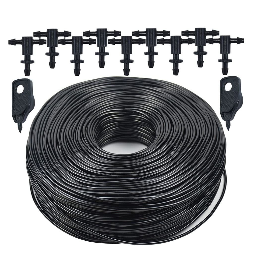 3/5mm PVC Garden Hose Micro Drip Irrigation System with 2-Way Connector & 1/8