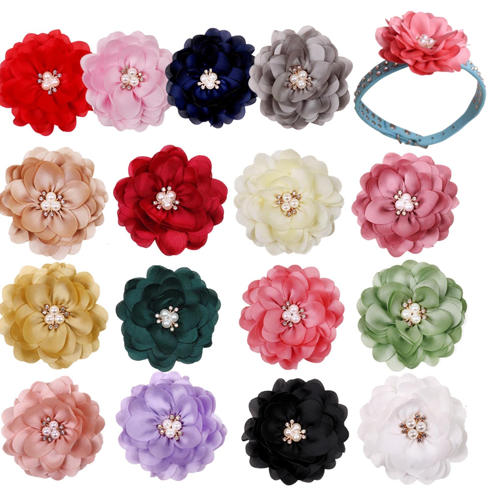 50px Big Flower Dog Collar - Adjustable Bow Tie Pet Accessories for Small Dogs, Perfect for Weddings, Parties & Photo Shoots