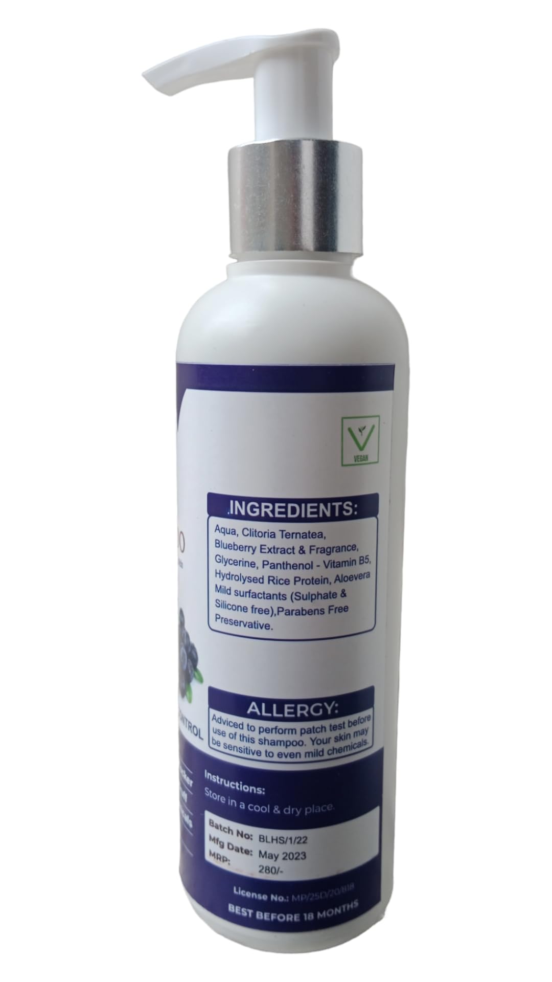 Kaivalyam Blueberry & Butterfly Pea Flower Shampoo 200ml - Natural Hair Cleanser for Sebum Balance, Hair Growth & Volume Boost | Sulfate-Free & Vegan Formula | Perfect for Dry, Damaged Hair & Scalp Care