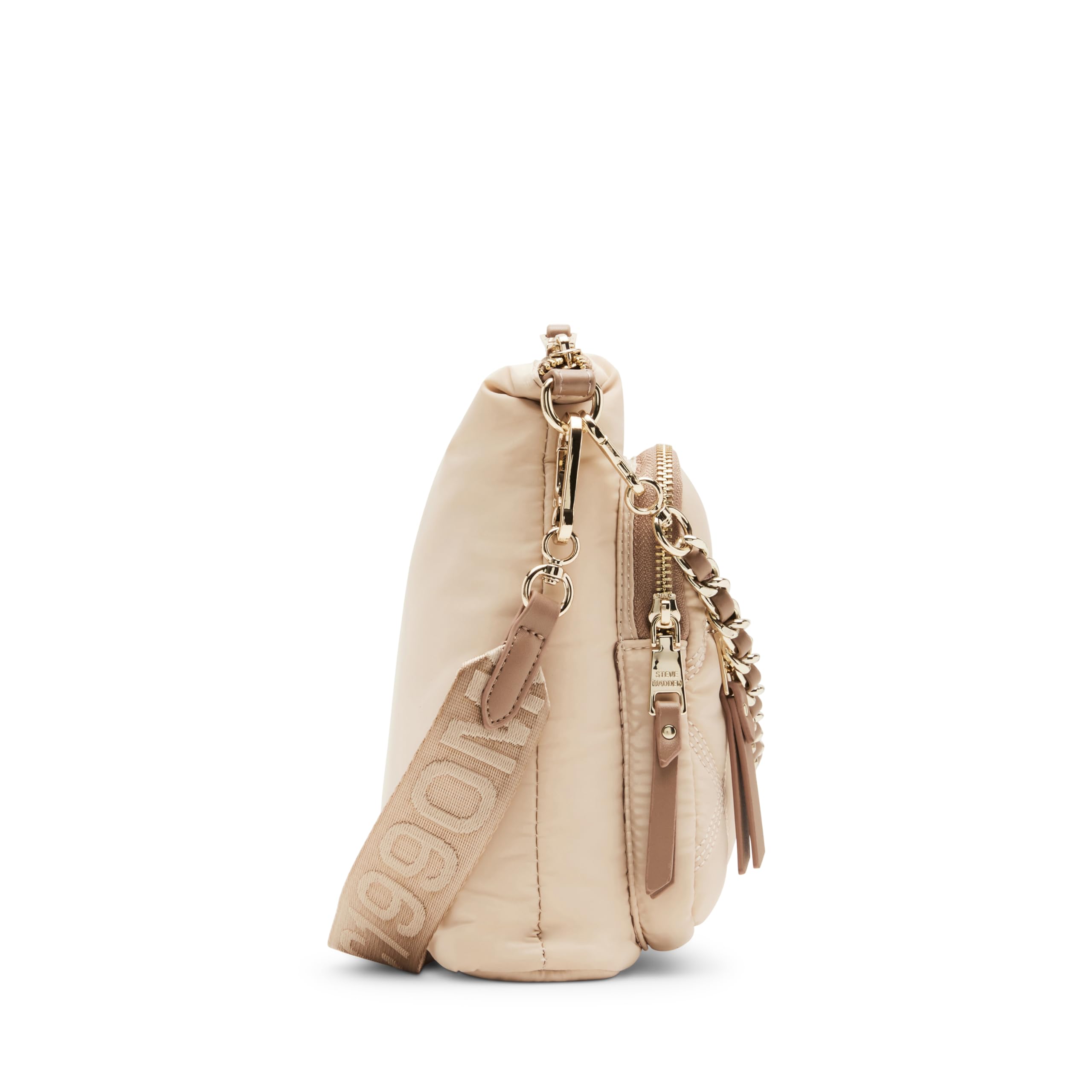 Steve Madden Bforrest Nylon Crossbody Bag for Women - Light Beige Shoulder Purse, Fashionable & Durable Everyday Handbag for Work, Travel & Shopping