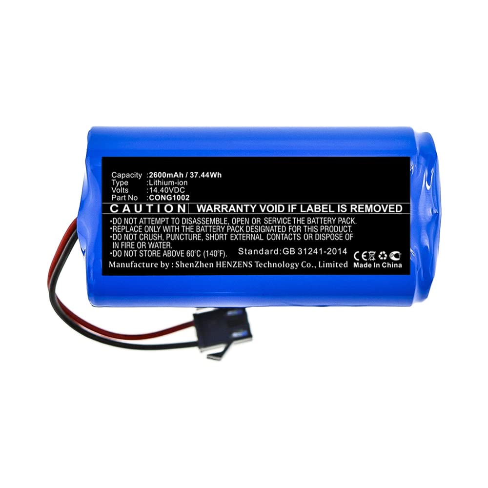 Synergy Digital 14.4V 2600mAh Li-ion Replacement Battery for CECOTEC CONG1002 Vacuum Cleaner - Long Lasting Power for Cordless Cleaning at Home, Office & Car