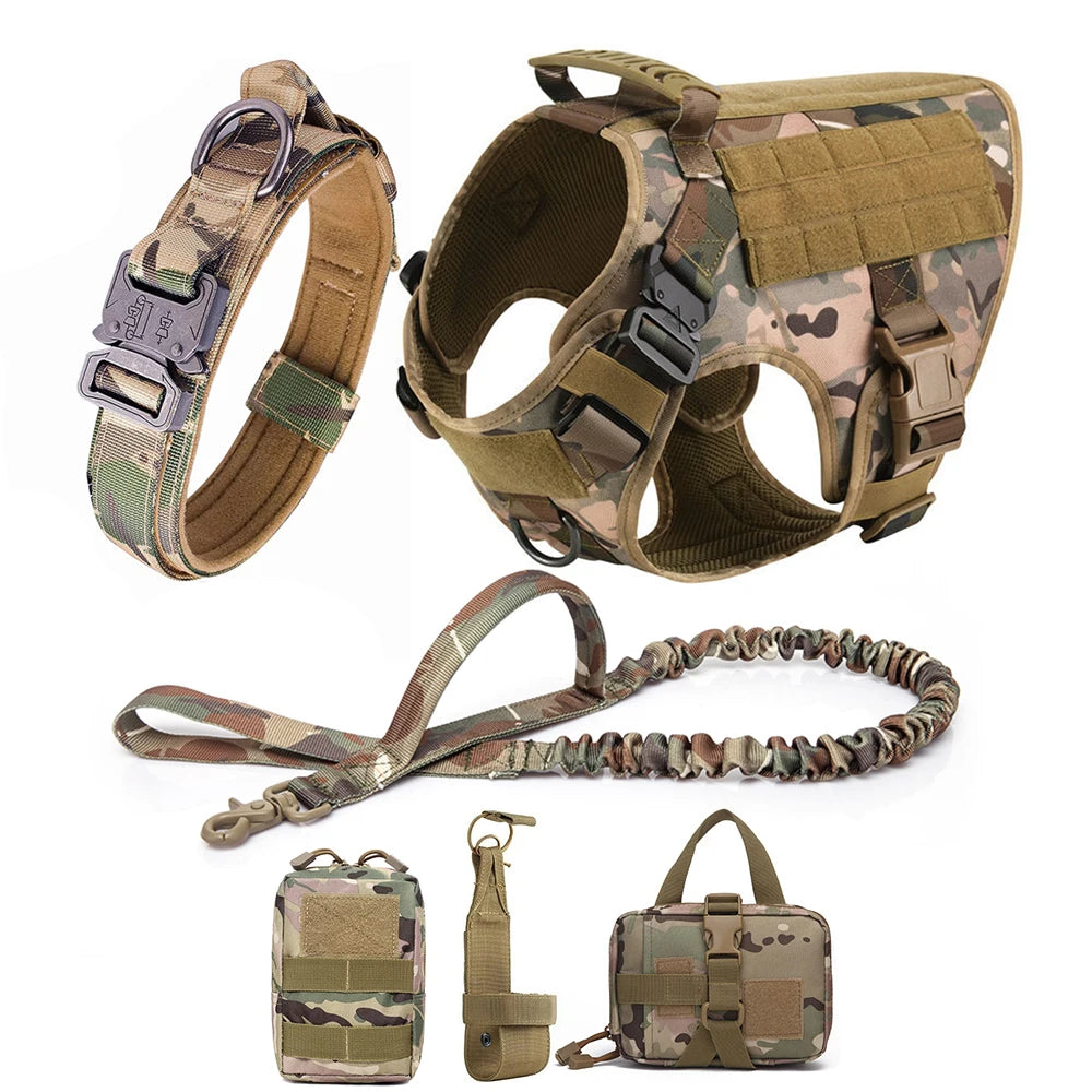 Premium Heavy Duty Tactical No Pull Dog Harness Kit - Adjustable Reflective Vest for Large Dogs - Perfect for Hiking, Training & Outdoor Adventures