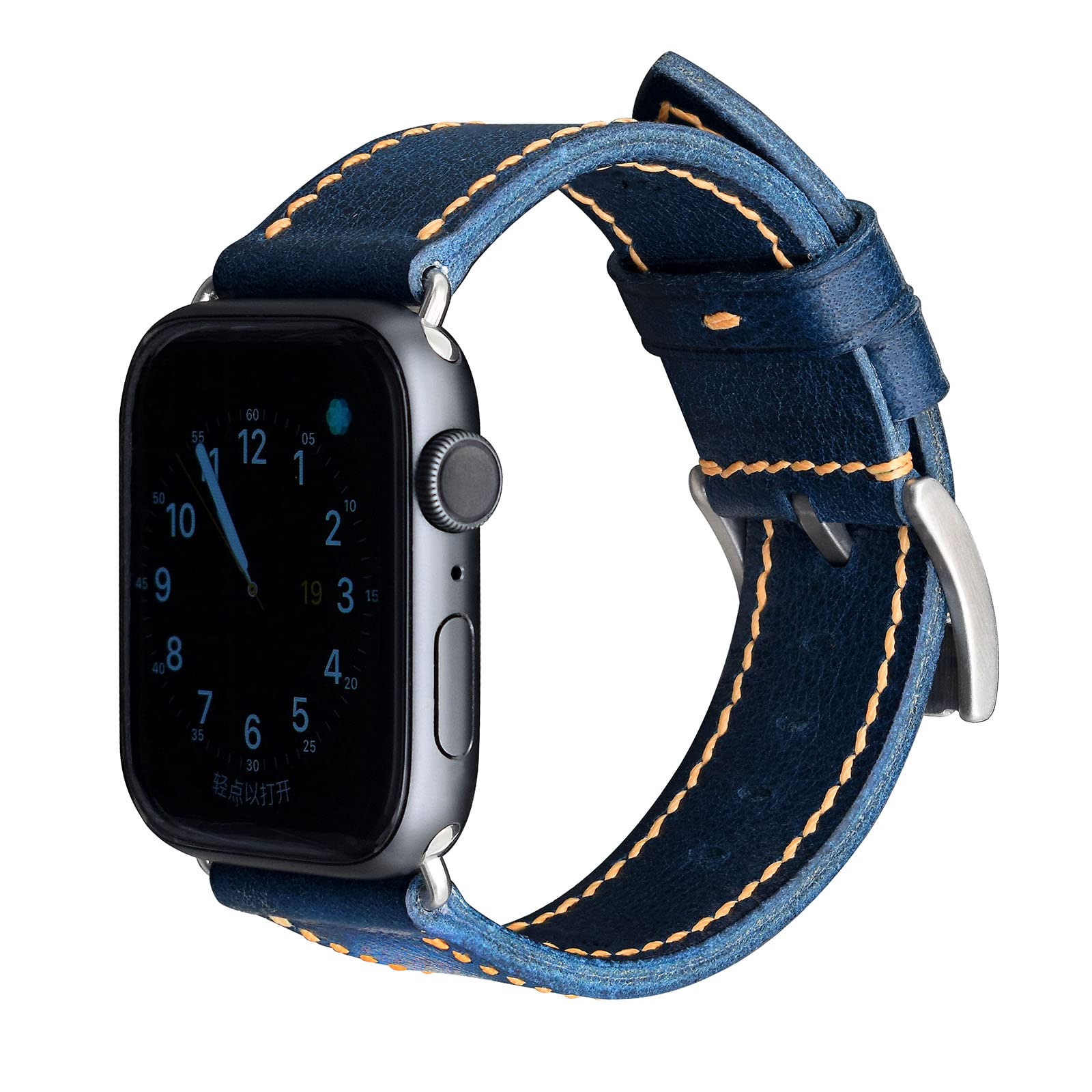 Premium Genuine Leather Apple Watch Band - Compatible with 38mm/40mm/41mm & 42mm/44mm/45mm Models - Vintage Full Grain Leather Strap for Series 9/8/7/6/5/4/3/2/1/SE - Perfect for Business, Casual & Everyday Wear
