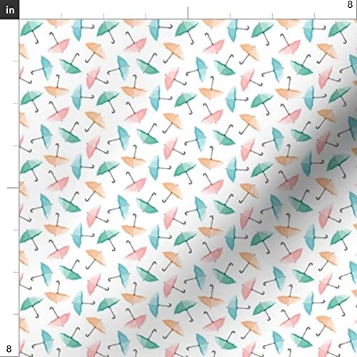 Micro Scale Umbrellas Printed Velvet Upholstery Fabric - Spring Tiny Umbrella Design Fat Quarter for Home Decor, Apparel & DIY Projects | Perfect for Curtains, Pillows, Dresses & Crafting