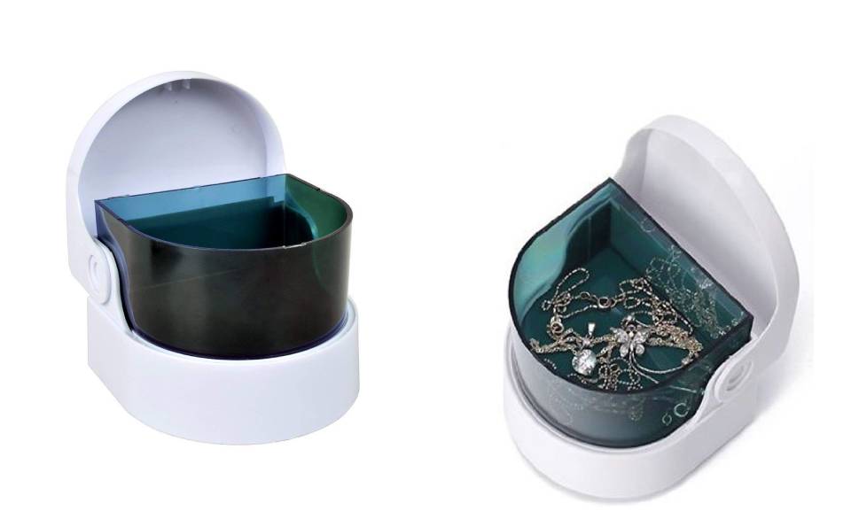 Mini Ultrasonic Jewelry Cleaner & Denture Cleaner Machine - Portable for Rings, Necklaces, Glasses & More | Home & Travel Use
