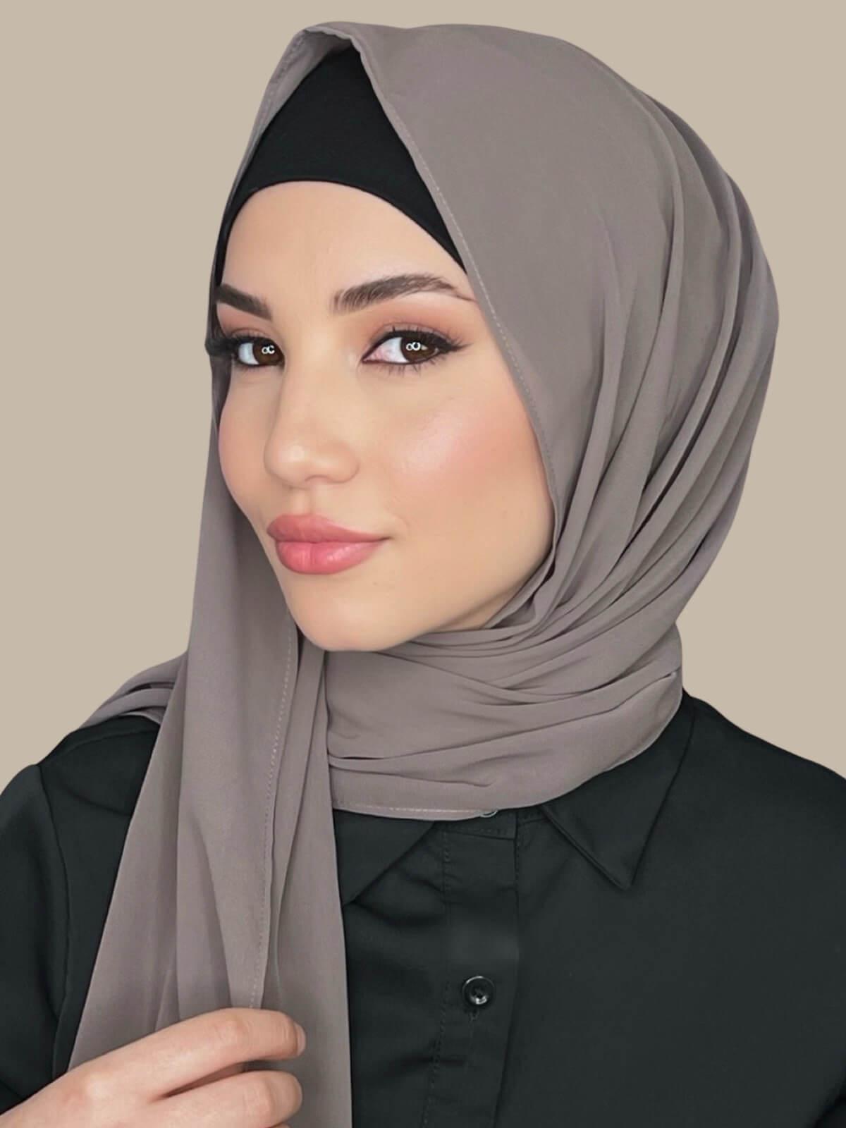 Luxury Chiffon Hijab Scarf - Soft Muslim Headscarf for Women - Elegant Sandstone Color - Perfect for Daily Wear, Prayer & Special Occasions