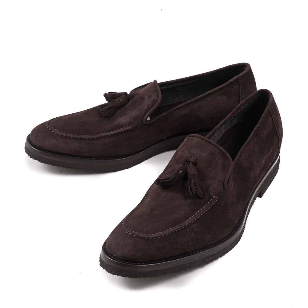 Cesare Attolini Men's Luxury Cashmere Calfskin Tassel Loafers - Italian Handmade Dress Shoes for Business, Wedding & Formal Occasions