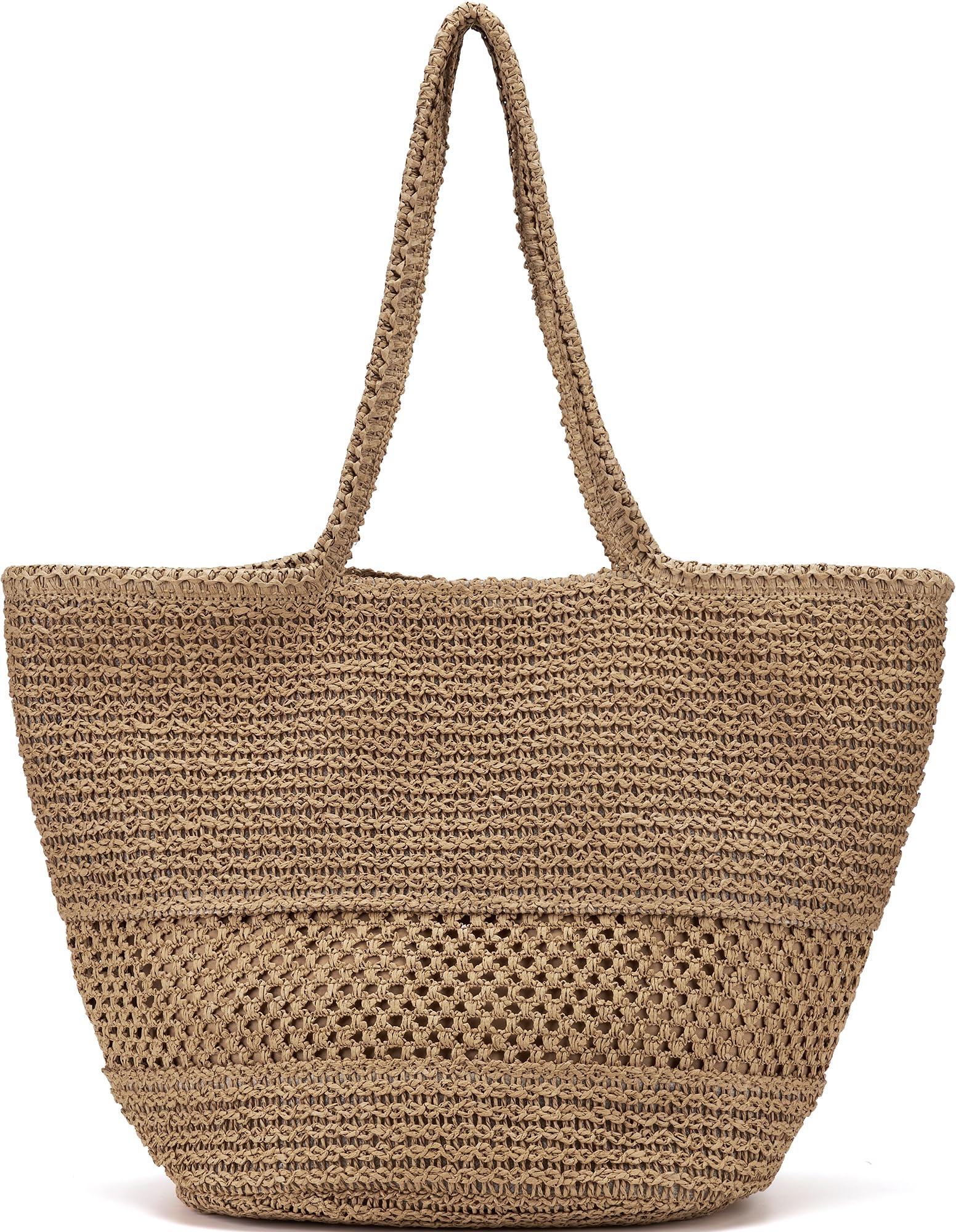 Large Mesh Beach Tote Bag for Women - Waterproof Straw Purse, Spacious Gym & Travel Weekender Bag - Perfect for Pool Parties, Vacations & Summer Outings