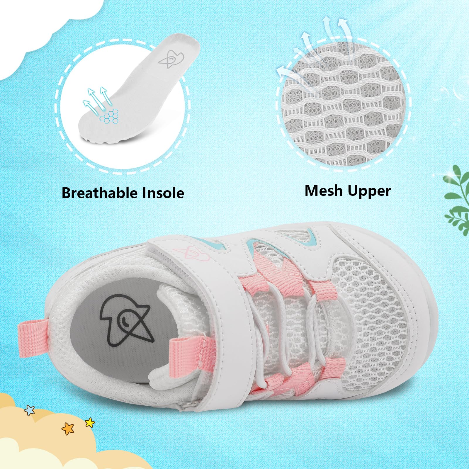 **LeIsfIt Baby Walking Shoes for Boys & Girls - Non-Slip Toddler Sneakers with Breathable Design - First Walkers & Crib Shoes for Infants - Perfect for Indoor Play, Outdoor Adventures & First Steps**