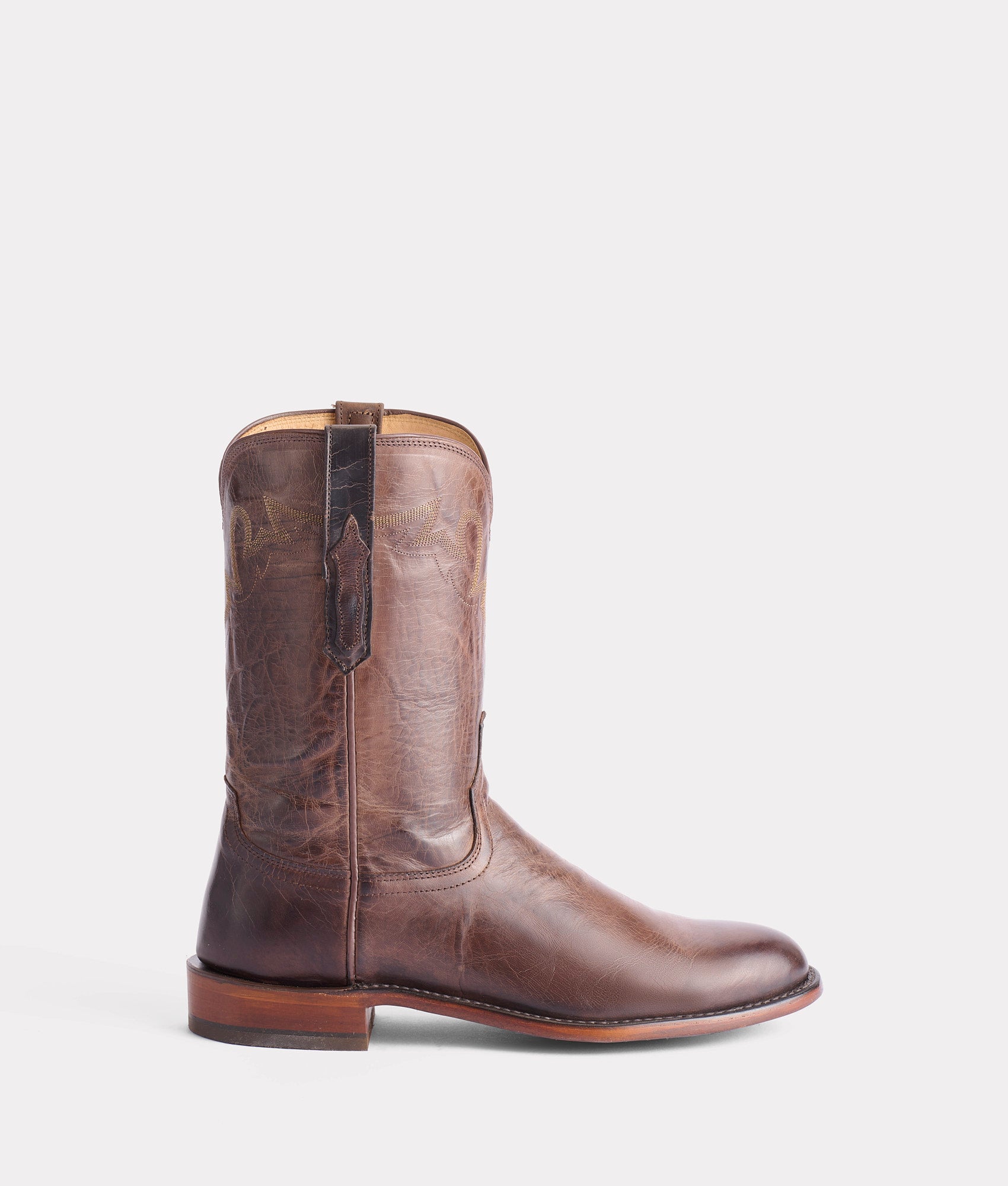 Sunset Roper Chocolate Brown Cowboy Boots for Men - Western Style Leather Boots for Riding, Country Fashion & Outdoor Activities
