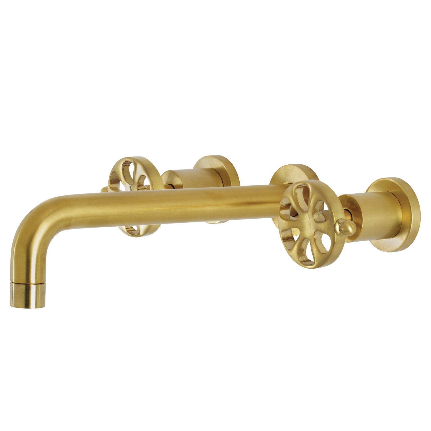 Belknap KS8027RX Brushed Brass Roman Tub Faucet - Two Handle 3 Hole Wall Mount Bathroom Faucet for Vintage & Luxury Bathtubs | Perfect for Spa, Master Bathroom & Hotel Renovations