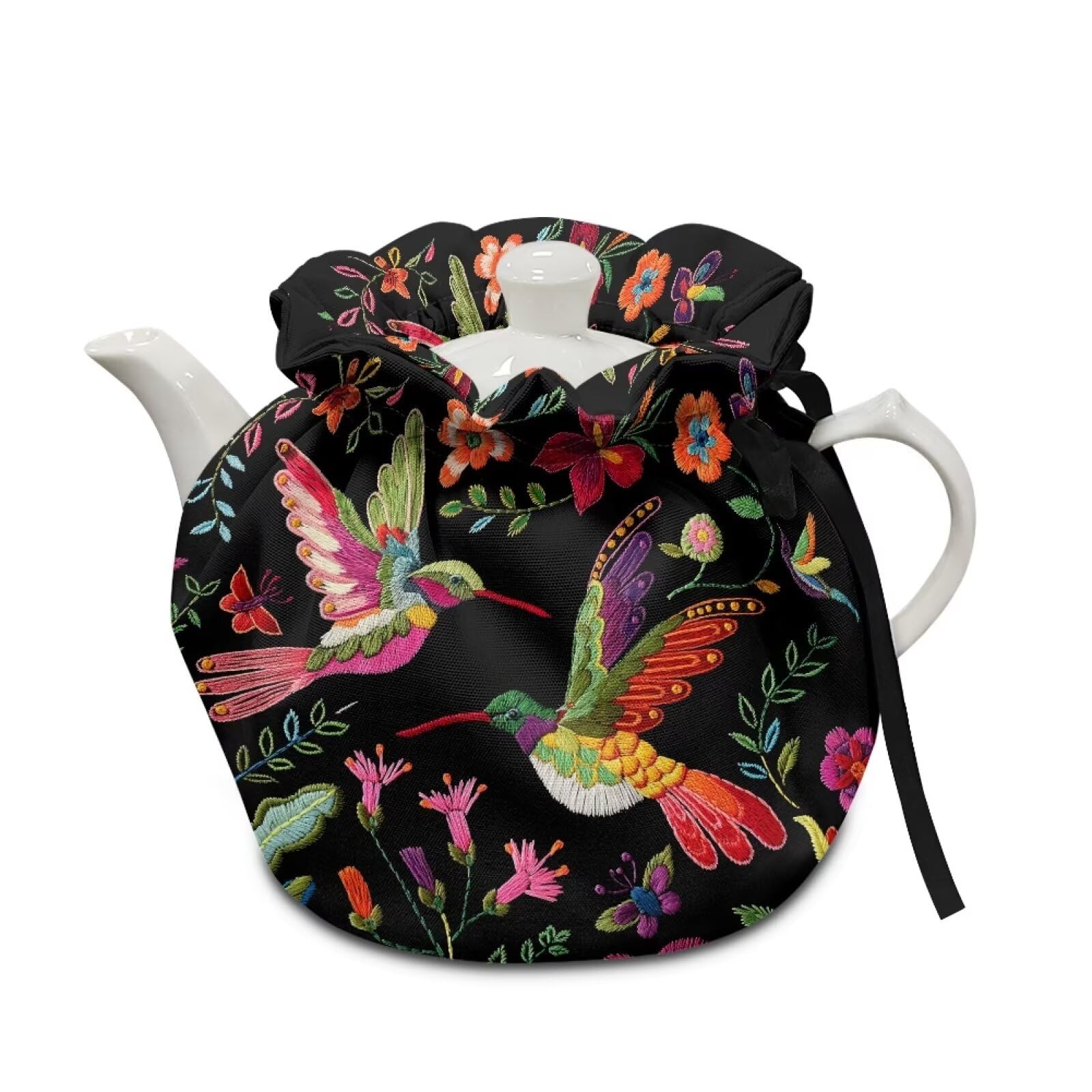 Handmade Embroidered Bird Tea Cozy for Teapot - Insulated Tea Pot Cover Keeps Beverages Warm, Stain-Resistant Kitchen Accessory - Perfect for English Breakfast Tea, Afternoon Tea Parties & Cozy Home Decor