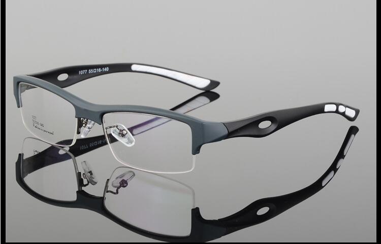 Bclear Square TR90 Semi-Rimless Sports Eyeglasses for Men - Lightweight & Durable Frame for Running, Cycling & Outdoor Activities