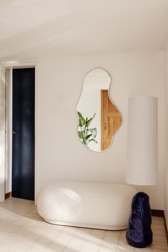 FERM LIVING Pond Mirror Large - Dark Chrome Finish - Modern Round Wall Mirror for Living Room, Bedroom & Bathroom Decor